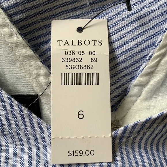 Talbots Linen Stripe Jumpsuit - Picture 8 of 9